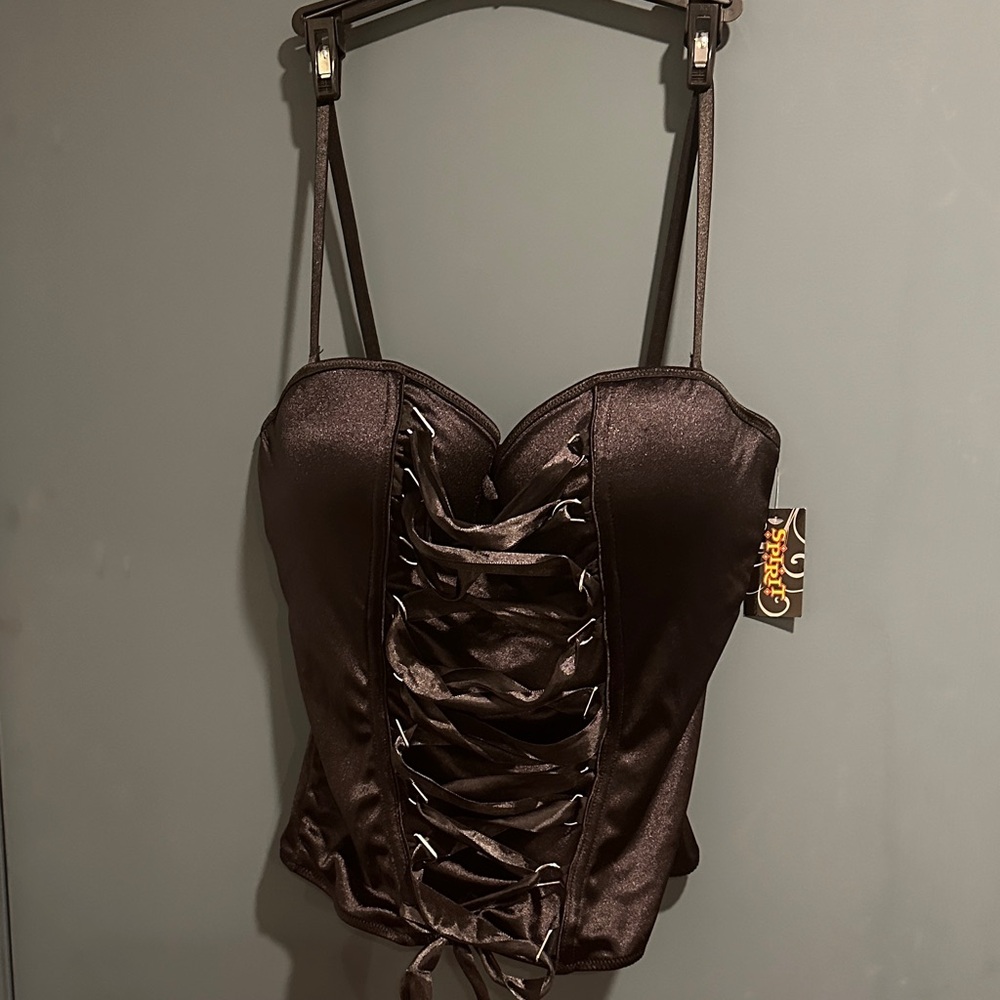 Spirit Black Lace-Up Bustier.  2X-Large
